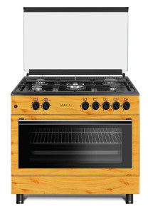Maxi Gas Cooker 60x90CM (5) Burners Wood TR – Auto Ignition & Italian Gas Oven