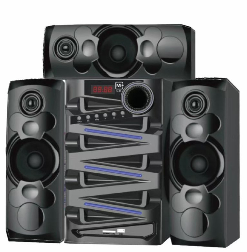 Mi+ 3.1CH Home Theater Speaker System with 6.5" Subwoofer, Bluetooth, USB, FM, SD, Remote Control, 40W + 10W×3 Output, Digital Amplifier, AC/DC Power