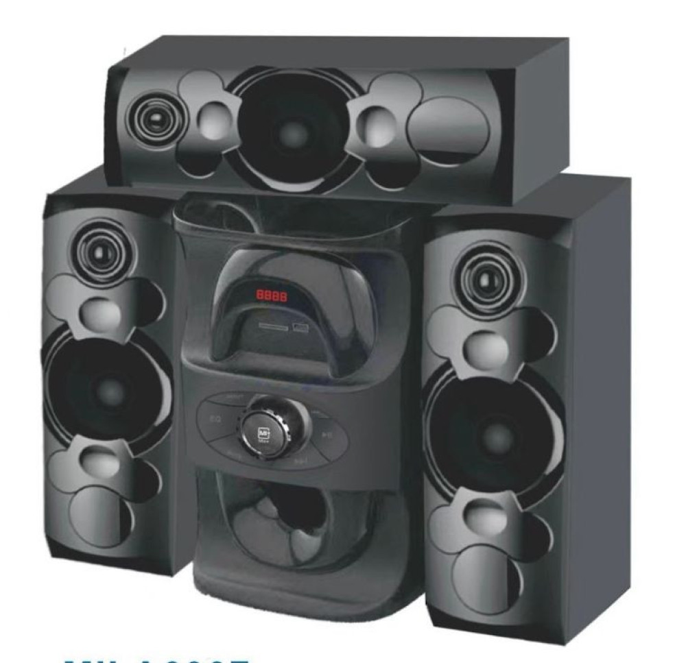 Mi+ 3.1CH Home Theater Speaker System with 6.5" Subwoofer, Bluetooth, USB, FM, SD, Remote Control, 40W + 10W×3 Output, Digital Amplifier, AC/DC Power