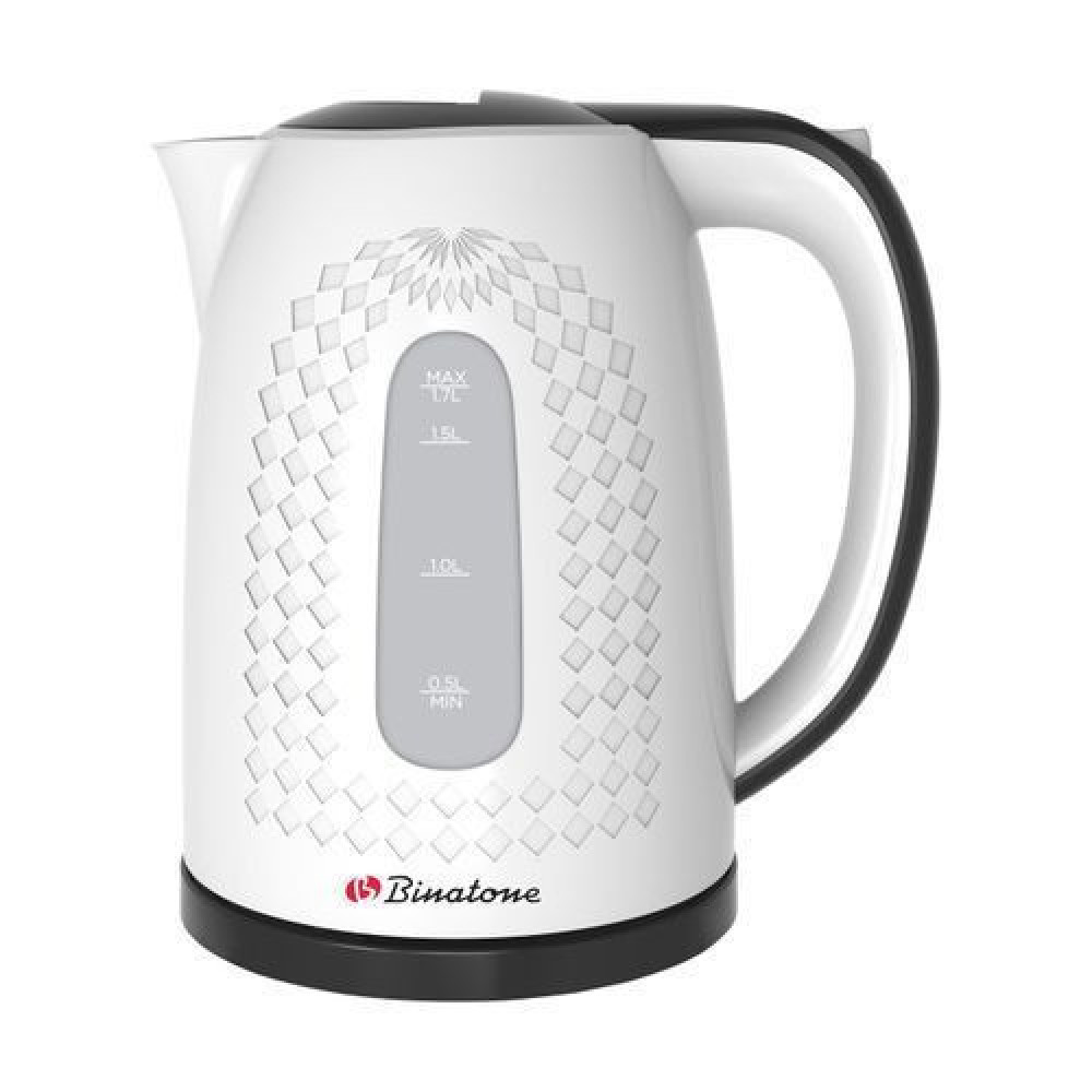 Binatone CEJ-1780 1.7L Electric Kettle Black/White – Boils Water in Under 3 Minutes, Auto Overheat Protection