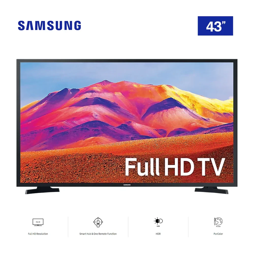 Samsung 43-Inch Full HD Smart TV (UA43T5300) – HDR, PurColor, Slim Design