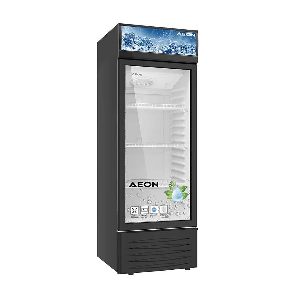 AEON 243L Beverage Cooler – White & Black Model ASC250 with Lock & Temperature Display