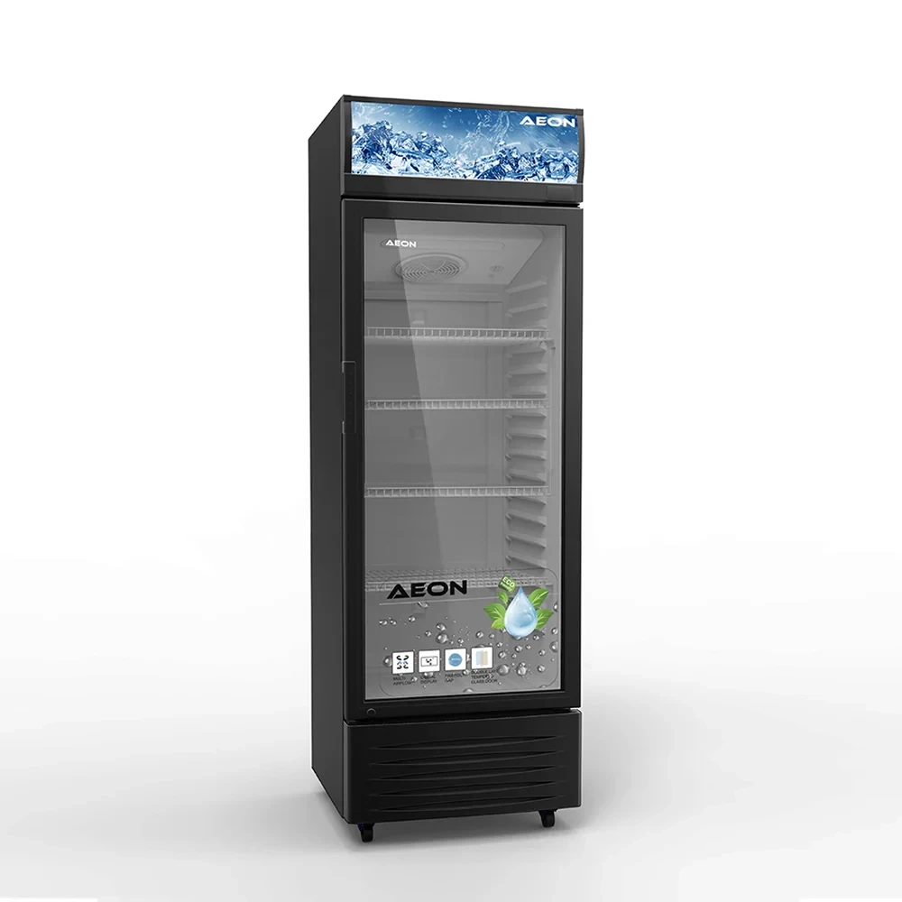 AEON 300L Beverage Cooler – White & Black Model ASC300 with Lock, Wheels & Temperature Display