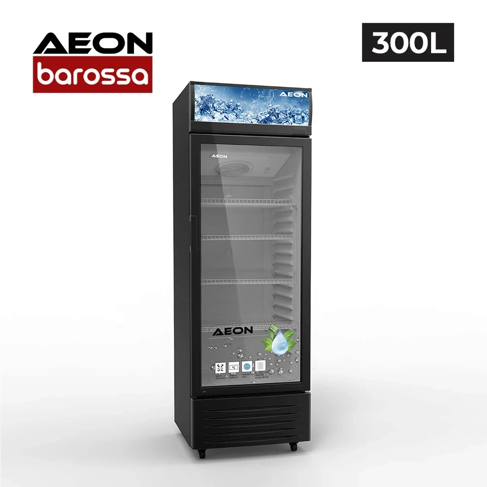 AEON 300L Beverage Cooler – White & Black Model ASC300 with Lock, Wheels & Temperature Display
