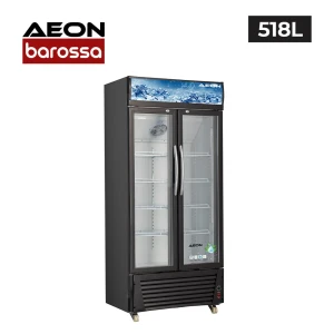 AEON 518L Beverage Cooler – White & Black Model ASC520 with Lock, Wheels & Temperature Display