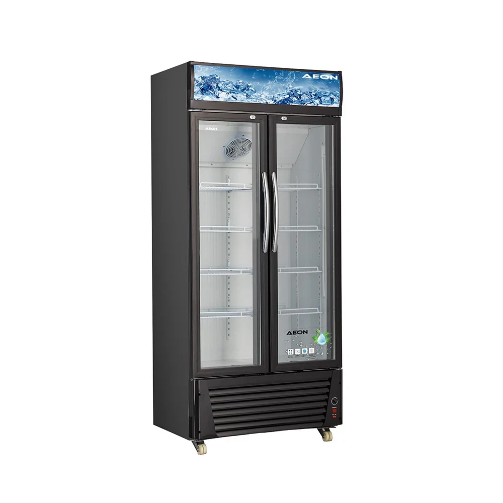 AEON 518L Beverage Cooler – White & Black Model ASC520 with Lock, Wheels & Temperature Display