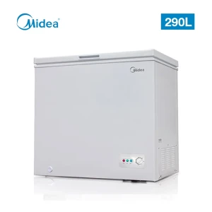 MIDEA 290L Chest Freezer – Fast Cooling & Removable Storage Basket (Model HS-377CN, Silver)
