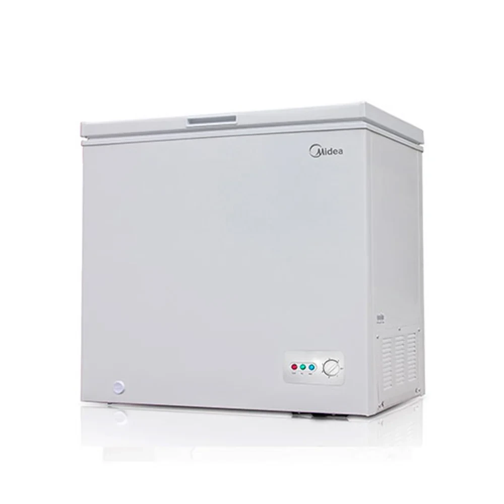 MIDEA 290L Chest Freezer – Fast Cooling & Removable Storage Basket (Model HS-377CN, Silver)