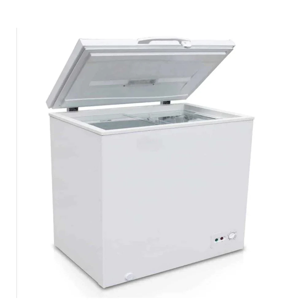 MIDEA 290L Chest Freezer – Fast Cooling & Removable Storage Basket (Model HS-377CN, Silver)
