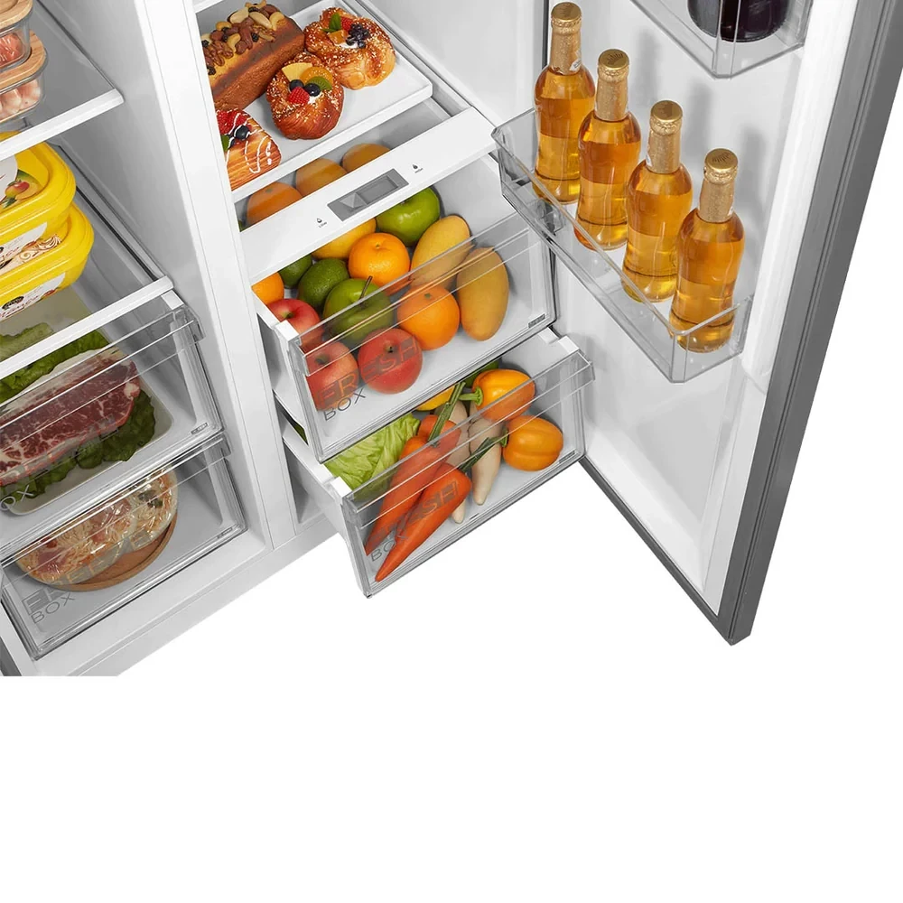 MIDEA 460L Side-by-Side Refrigerator – Smart Cooling & Active C Fresh (Model MDRS619FGF46, Stainless Silver)
