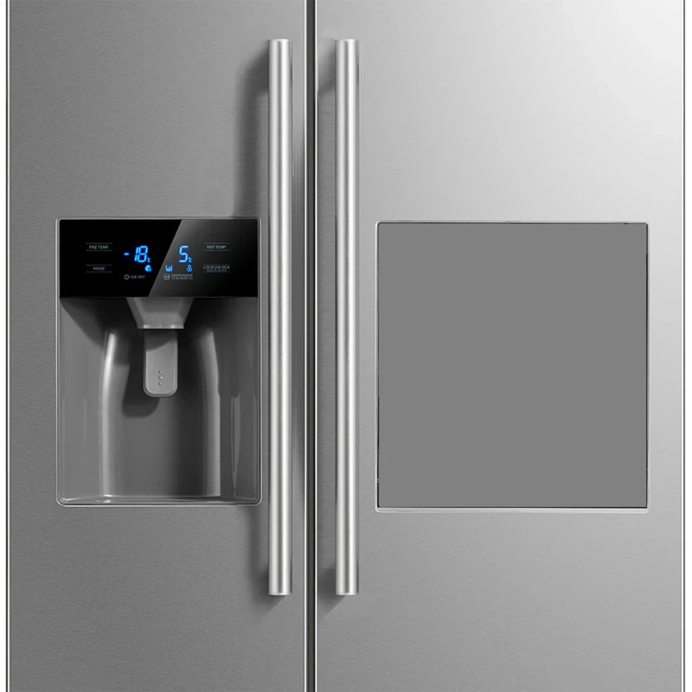 MIDEA 490L Side-by-Side Refrigerator – NoFrost  Water Ice Dispenser (Model MDRS678FGF02, Stainless)