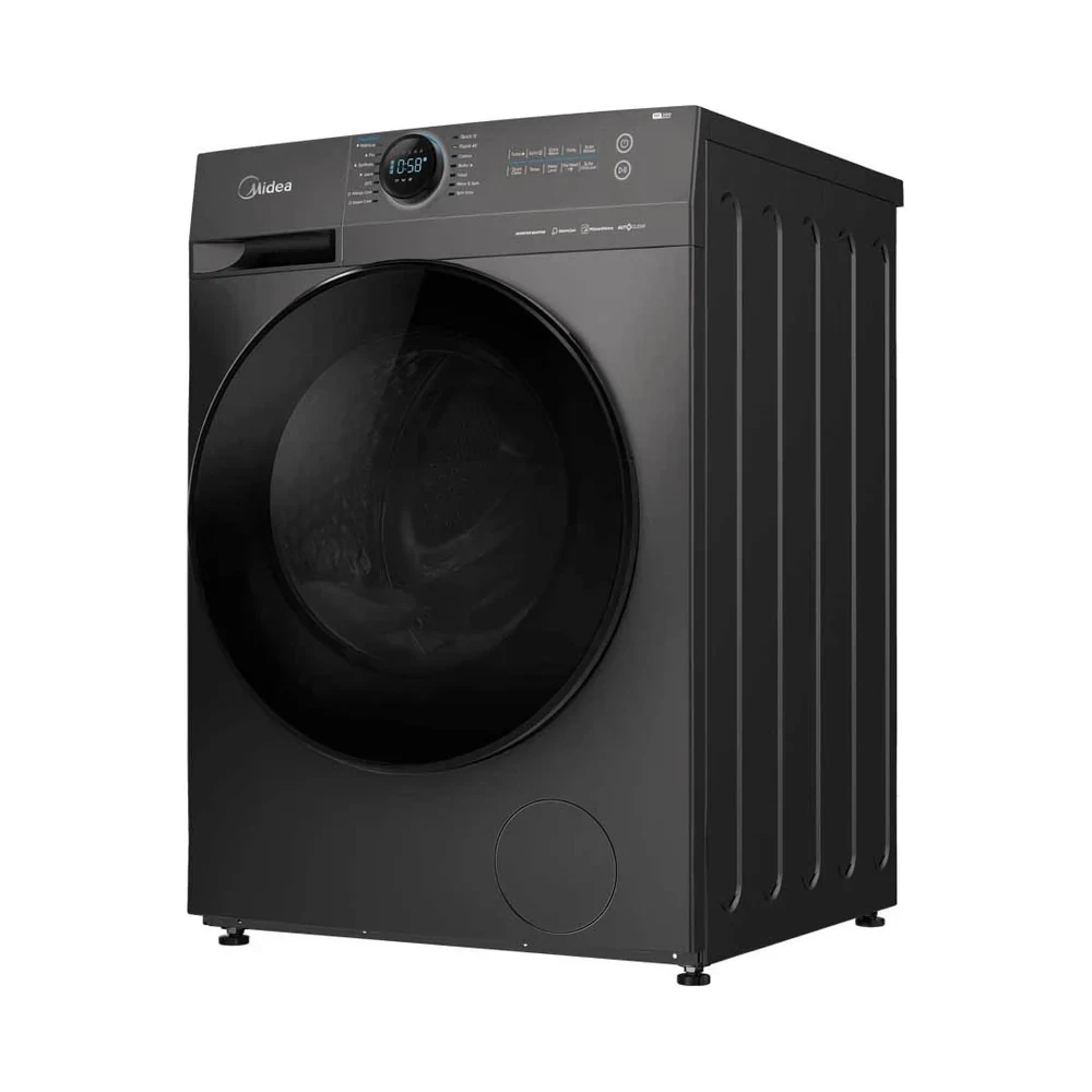MIDEA 12kg Front-Load Washer & 8kg Dryer Inverter Washing Machine – Fully Automatic, Steam & Allergy Care (Model MF200D120WD-B/T, Dark Grey)