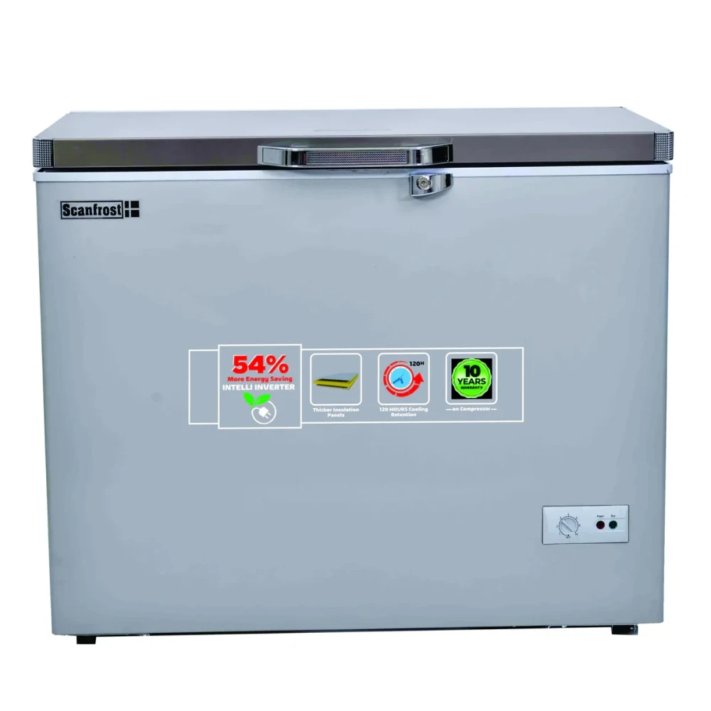 ScanFrost 300L Inverter Chest Freezer – Silver, Digital Thermostat (SFL300INV)