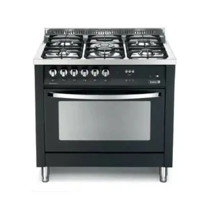 SCANFROST 90×60 CM 5-Gas + 2-Electric Cooker – Pearl Black Inox Oven (PNG96G2G)
