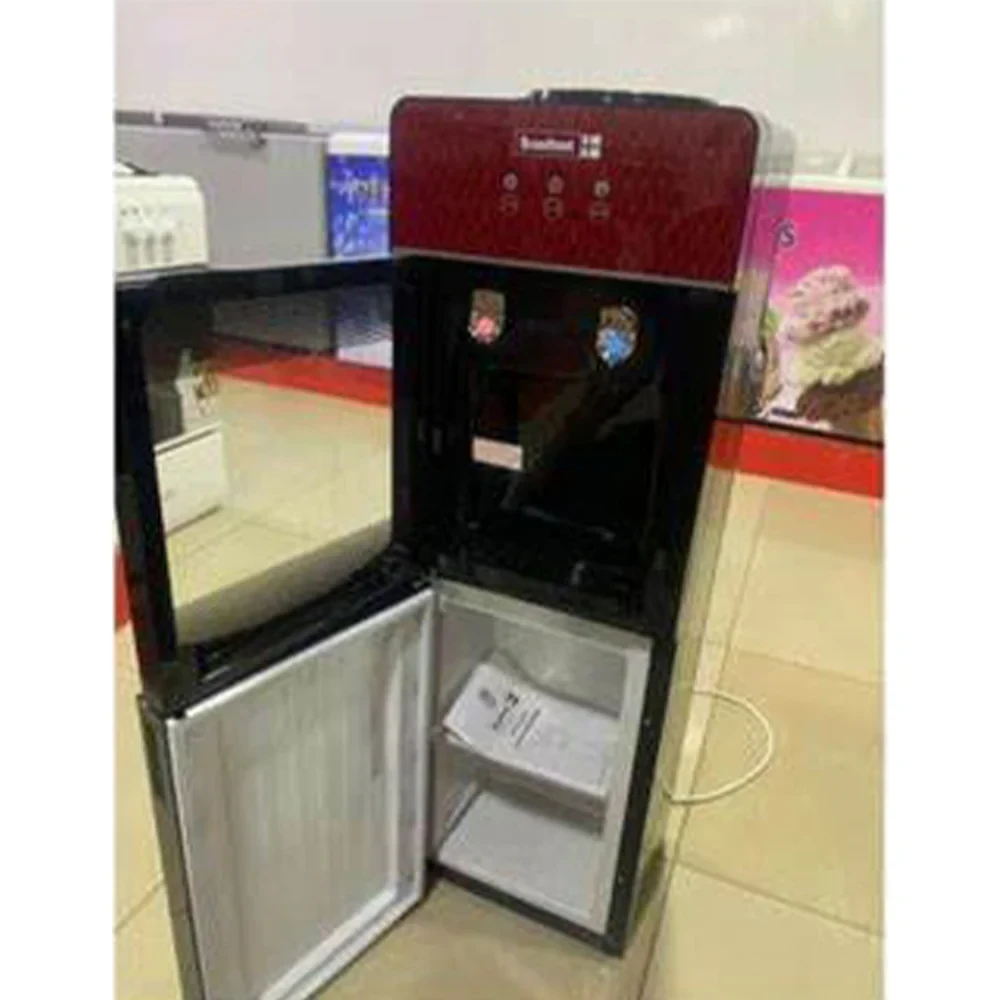 SCANFROST 2-Tap Water Dispenser – Hot & Cold with Bottom Fridge, Dark Red SFWTDI14004