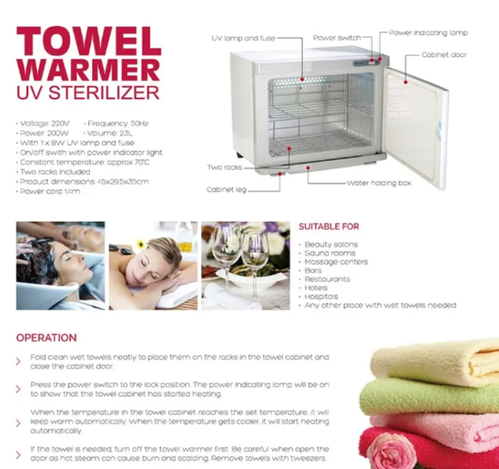 Kiki New Gain Professional Towel Warmer/ UV Sterilizer B39-SM005