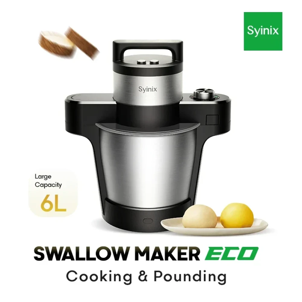 SYINIX 6L Electric Swallow Maker SFM60E1 - Cook & Pound Yam, Fufu, Amala