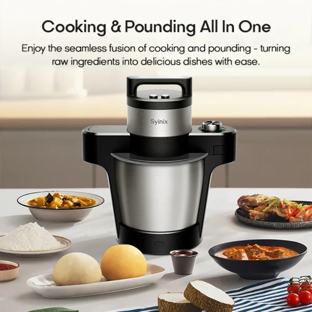 SYINIX 6L Electric Swallow Maker SFM60E1 - Cook & Pound Yam, Fufu, Amala