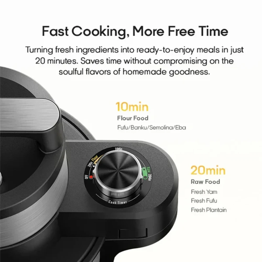 SYINIX 6L Electric Swallow Maker SFM60E1 - Cook & Pound Yam, Fufu, Amala