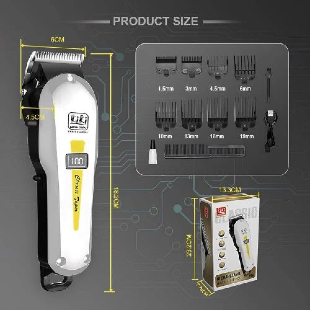 Kiki New Gain Classic Rechargeable Hair Clipper NG - 117 With 2000mAH