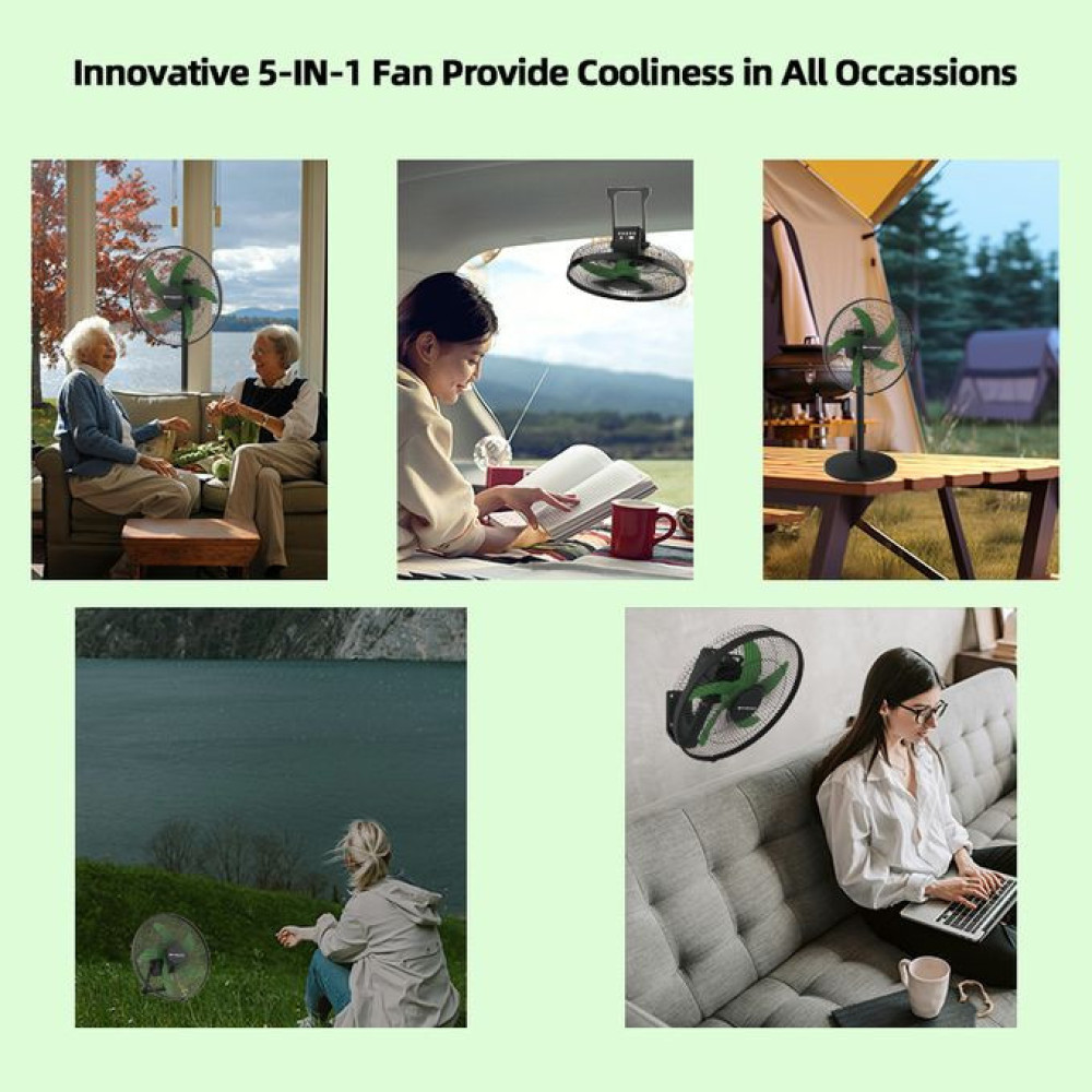 Smartvolt 16" 5in1 Rechargeable Standing Fan Multipurpose - Remote & Manually Operated - ITM000007228 - White