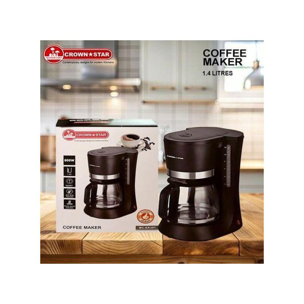 Master Chef 1.4L Coffee Maker with Keep-Warm & Anti-Drip Function | Model MC-EK381 – 800W