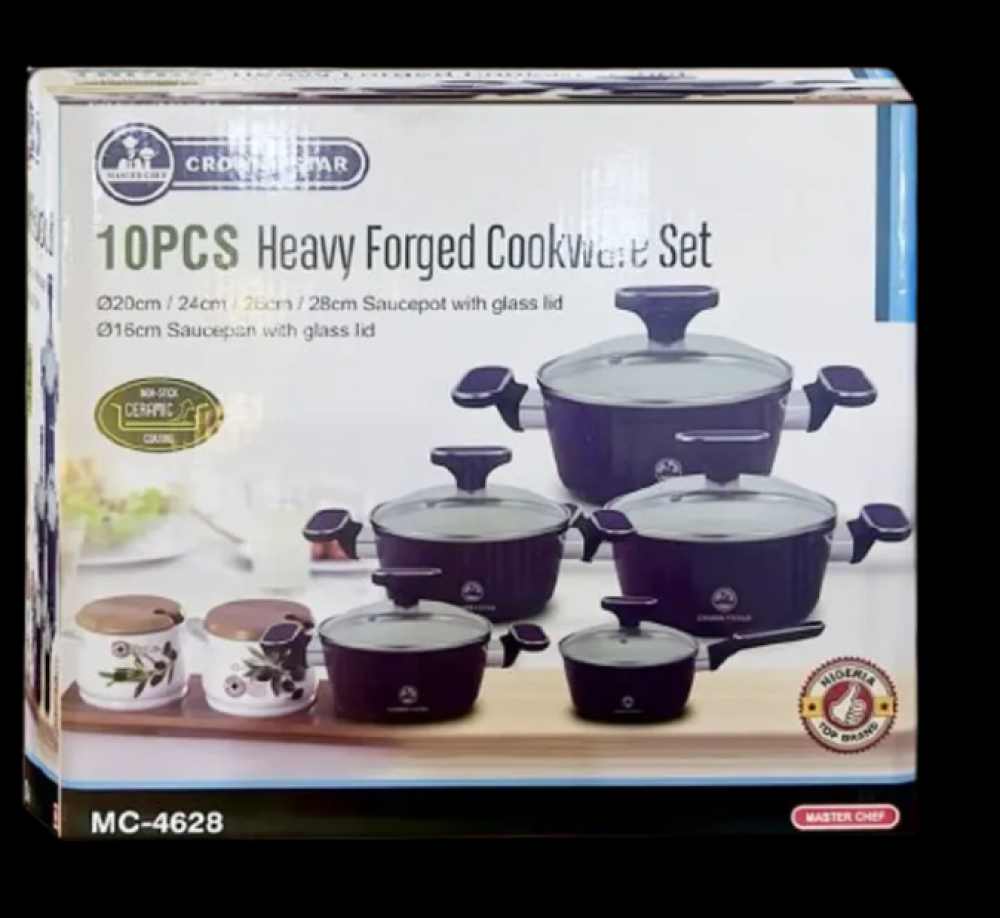 Masterchef 10 Pcs Heavy Forged Cookware Set MC - 4628