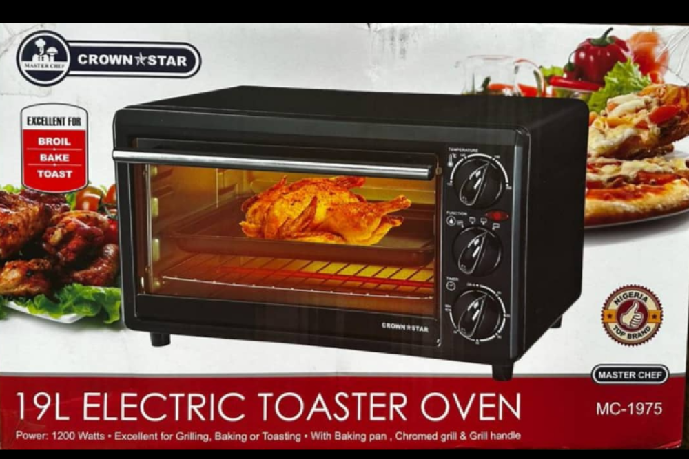 Master Chef 19L Electric Toaster Oven MC-1975 | 1200W Compact Oven for Baking, Grilling & Toasting