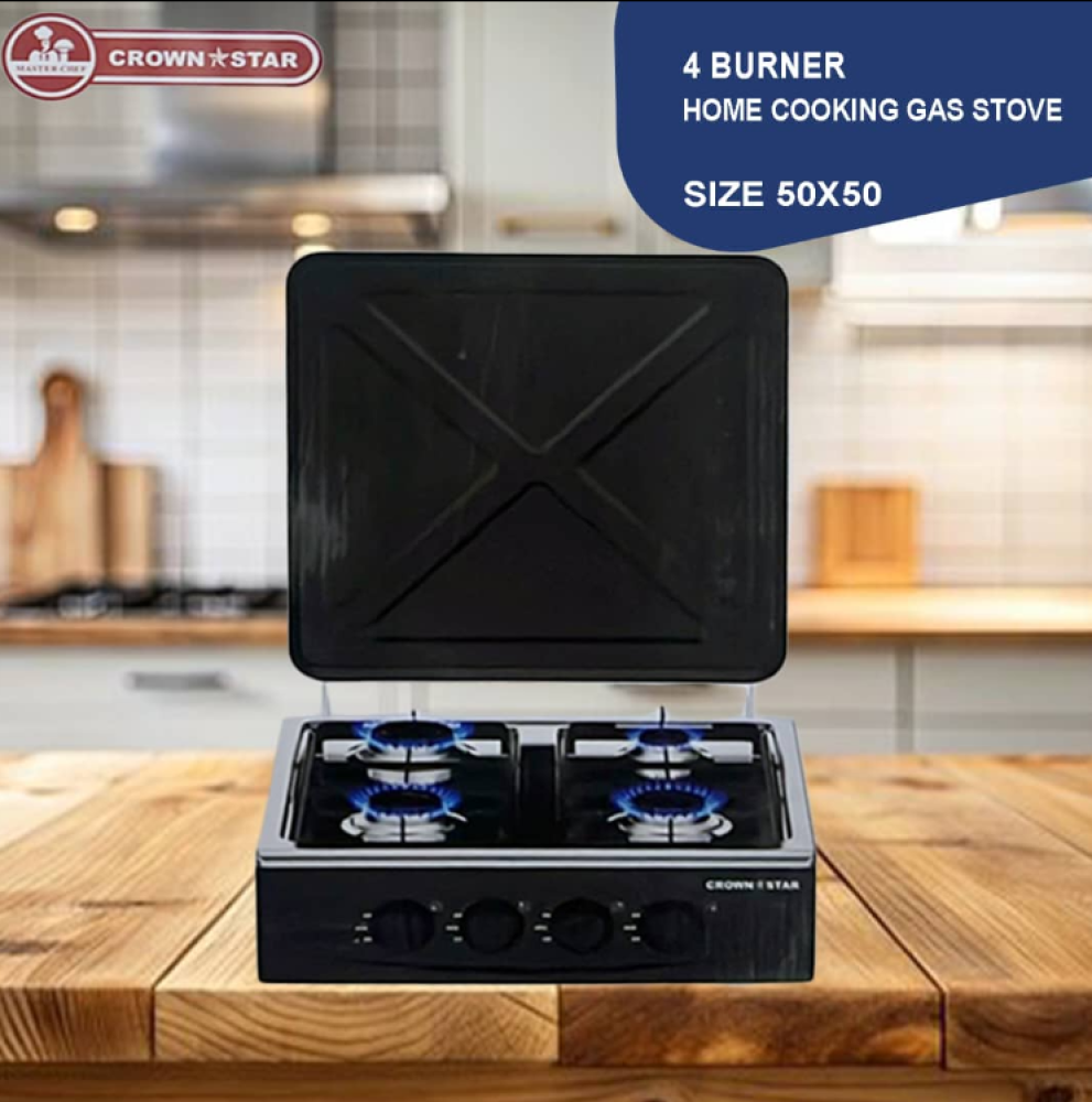 Master Chef Home Cooking Gas Stove 4 Burner 50X50 - MC-G9015