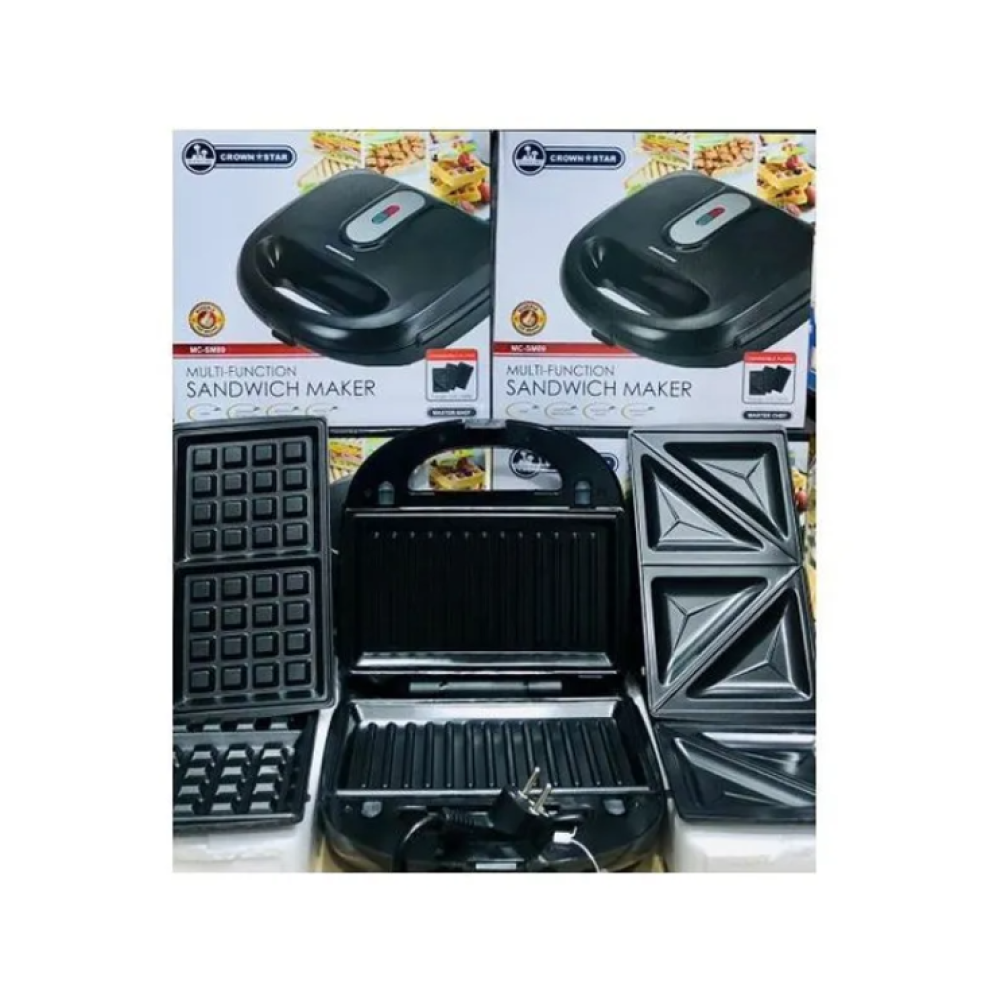Master Chef Crown Star 3 In 1 Multi Function Sandwich Maker MC-SM89