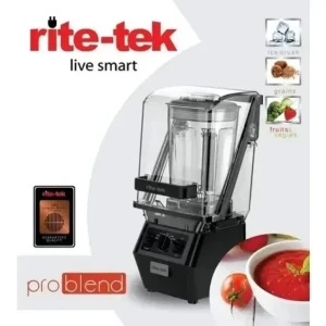 RiteTek 2200W Professional Blender BL-970 – 2L Tritan Jar, Noise Cover, Ice Crushing & Grain Milling Power Blender