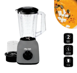 RiteTek BL-215 Blender – 400W, 1.5L Calibrated Jar with Multi-Mill, 2-Speed + Pulse, Stainless Steel Blades