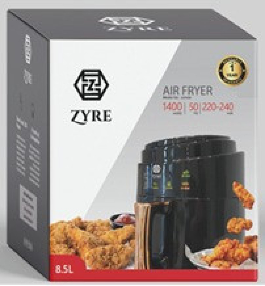 ZYRE Air Fryer ZAF800 – 8L High Capacity, Digital Controls, Rapid Air Technology, Easy Clean