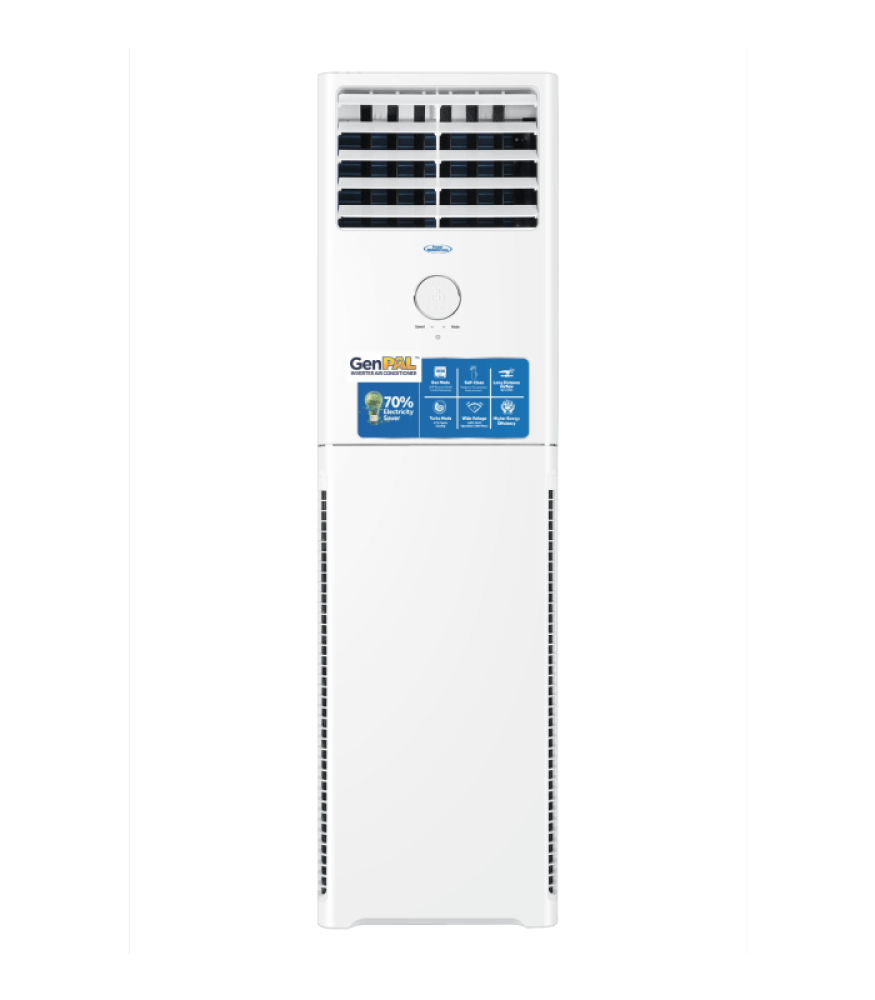 Thermocool GenPAL 3HP Floor Standing Inverter AC (HPU-24CIXM-SW01) – 70% Electricity Savings, Self-Clean, 20m Air Throw, 5 Year Warranty