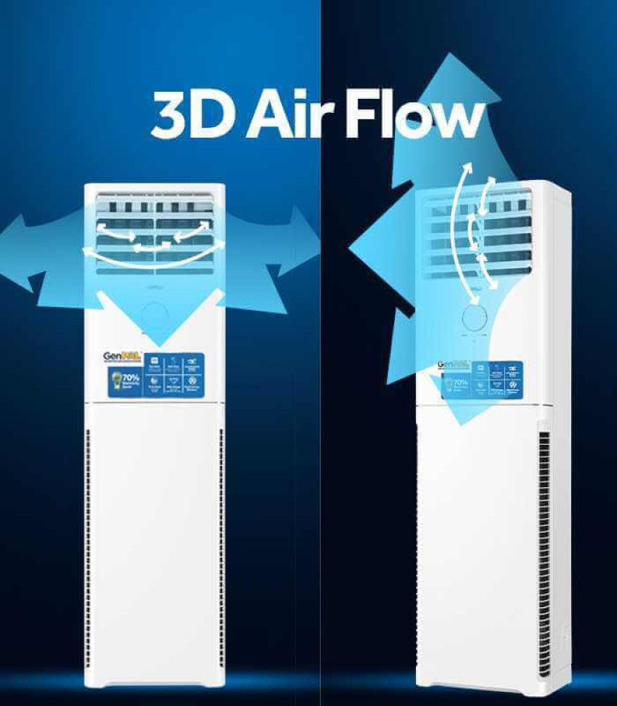 Thermocool GenPAL 3HP Floor Standing Inverter AC (HPU-24CIXM-SW01) – 70% Electricity Savings, Self-Clean, 20m Air Throw, 5 Year Warranty