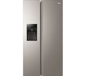 Haier HSR3918FIMP American-Style Fridge Freezer | 515L Platinum Inox with Ice & Water Dispenser