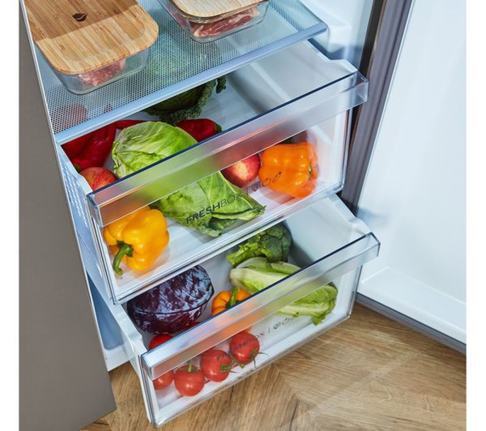 Haier HSR3918FIMP American-Style Fridge Freezer | 515L Platinum Inox with Ice & Water Dispenser