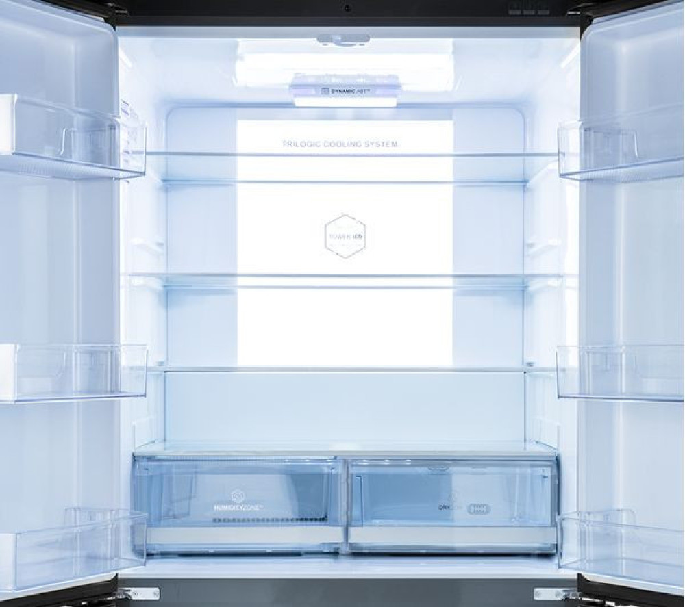 Haier Cube HTF-610DM7 Fridge Freezer Silver 610L with Convertible Zone and Triple Cooling