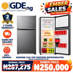 Hisense 124L Top Freezer Refrigerator (172DR) – Compact, Energy Efficient, Low Noise