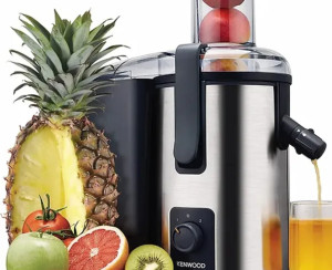 Kenwood 700W Stainless Steel Juicer Extractor (JEM50.000BS) – Wide Feed Tube, Anti-Drip, Dual Speed | Silver/Black