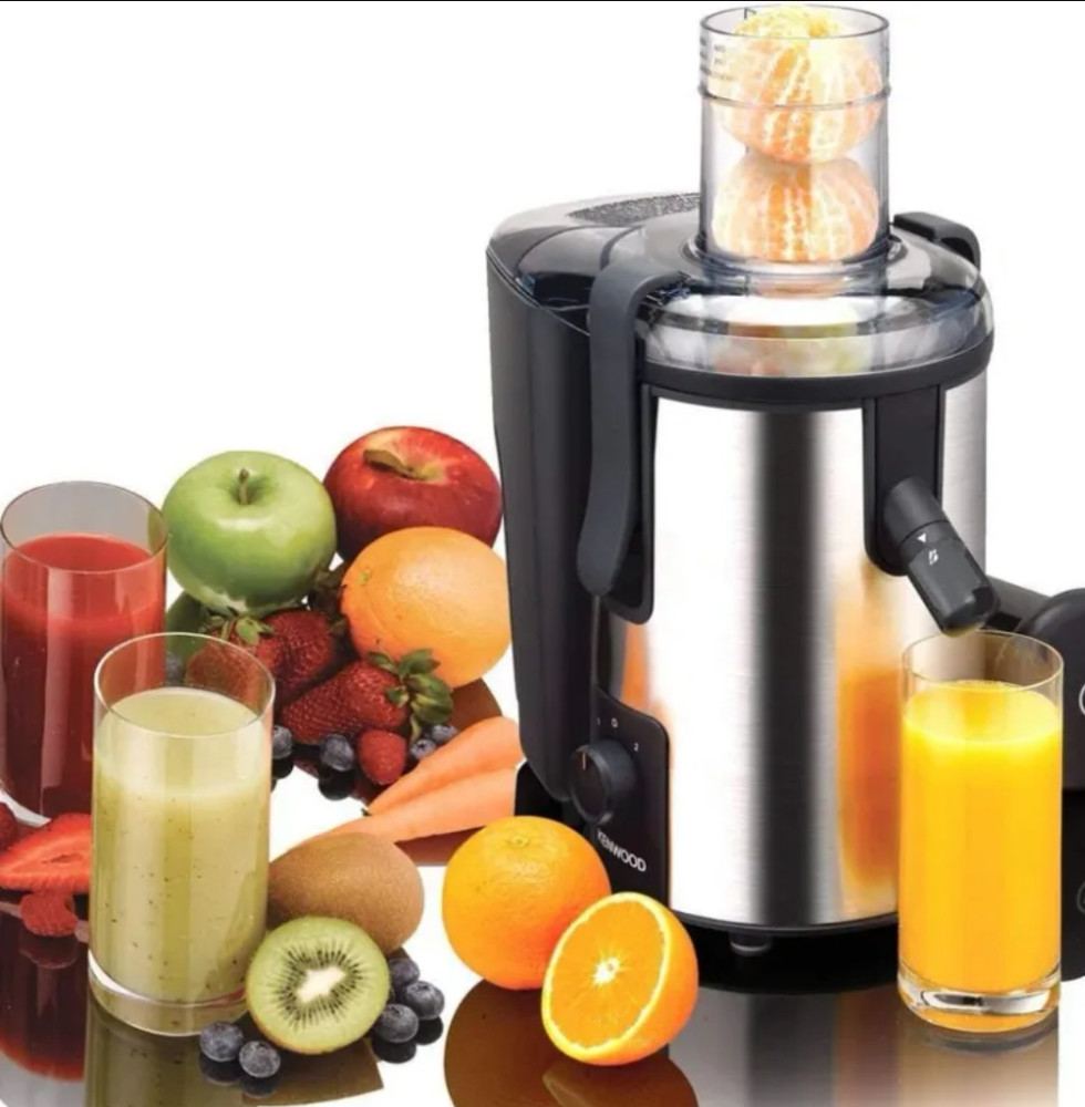 Kenwood 700W Stainless Steel Juicer Extractor (JEM50.000BS) – Wide Feed Tube, Anti-Drip, Dual Speed | Silver/Black