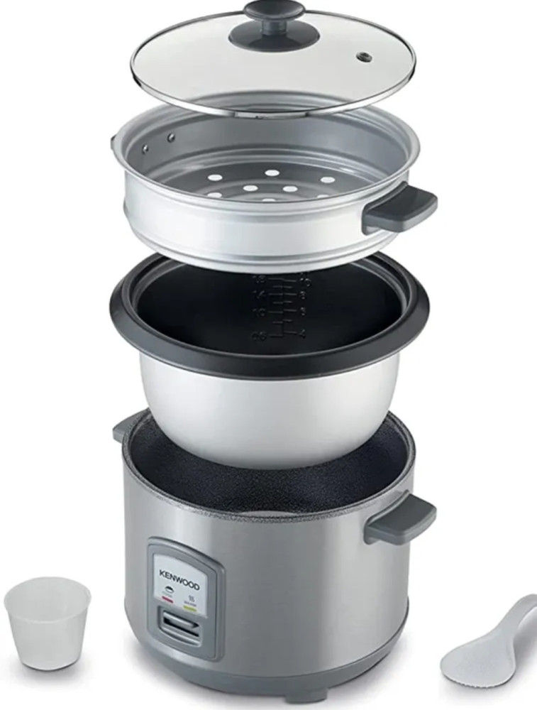 Kenwood 2-in-1 2.8L Rice Cooker with Steamer Basket (RCM71) – Non-Stick Pot, 1000W | Silver